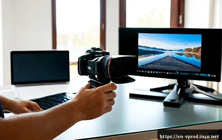 영상제작 프리랜서로 성공하는 법 - Photorealistic freelance videographer editing a polished commercial video in a bright home studio, f...